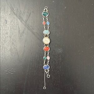 Elegant Belair 17 Jewels Multi-Color Stone Watch